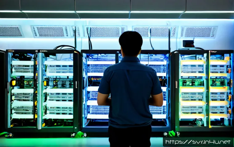 서버 환경의 분리 개발 스테이징 프로덕션 - Photorealistic modern IT operations room showing three clearly separated server rack zones arranged ...